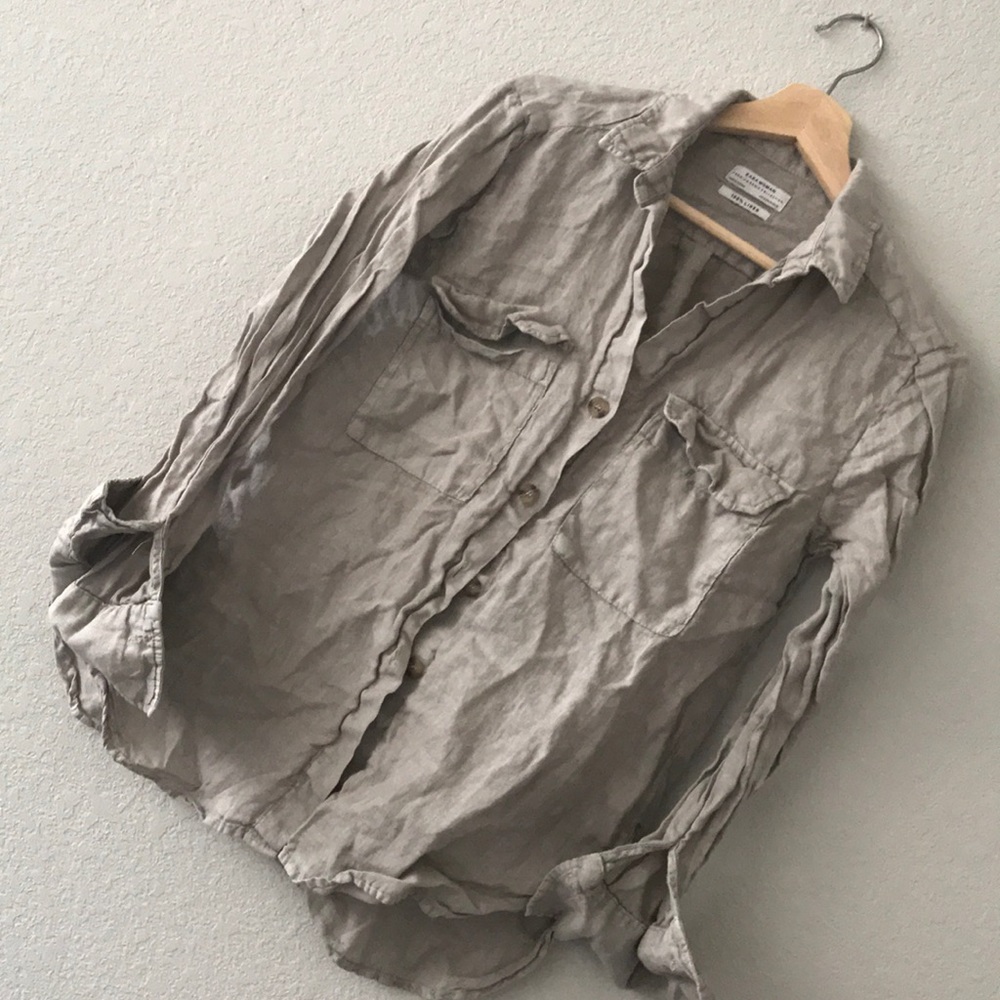Zara 100% premium linen button up